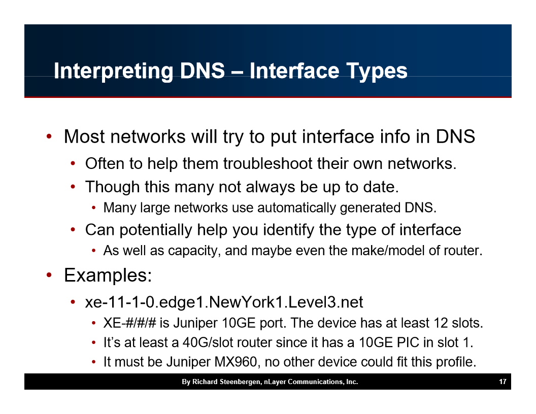 Interpreting DNS Interfaceype Most networks will t…