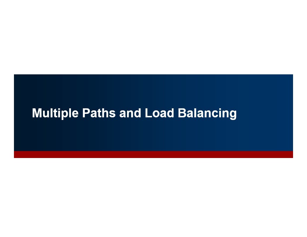 Multiple Paths and Load Balancing