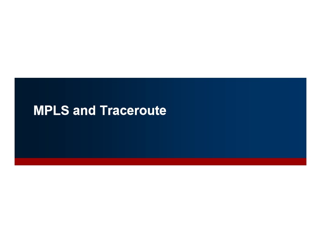 MPLS and Traceroute