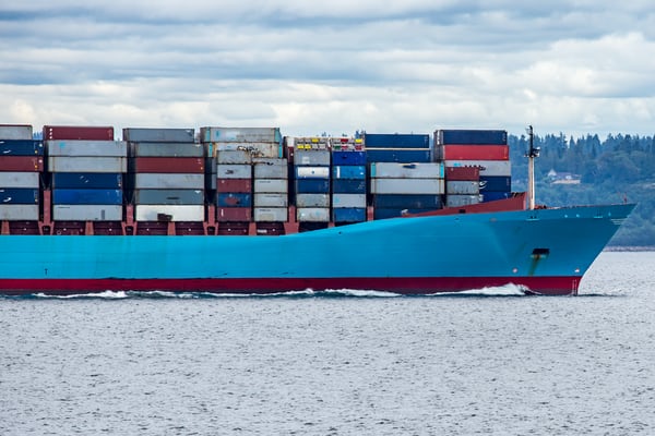 A ship carrying containers