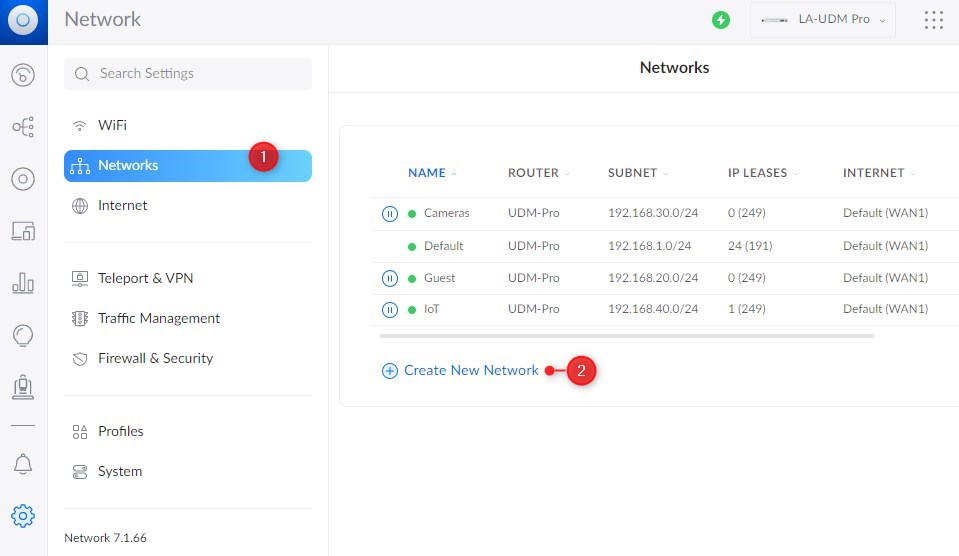 Cerate unifi vlan